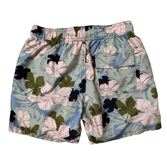 SLATE & STONE MENS 100% MICRO POLY SWIM TRUNKS Floral SIZE MEDIUM $98 - Picture 2 of 5